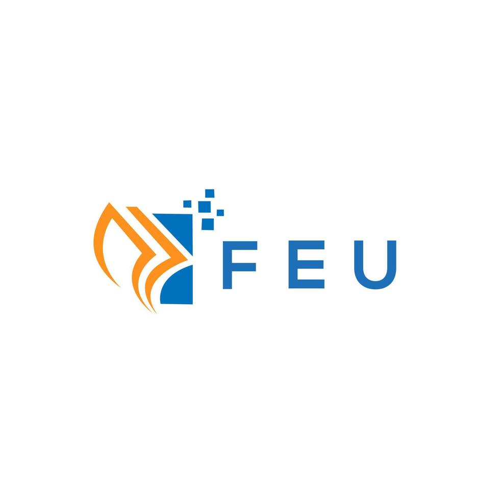 Logo-Design der FEU-Kreditreparaturbuchhaltung auf weißem Hintergrund. feu kreative initialen wachstumsdiagramm brief logo konzept. Logo-Design für Unternehmensfinanzierungen. vektor