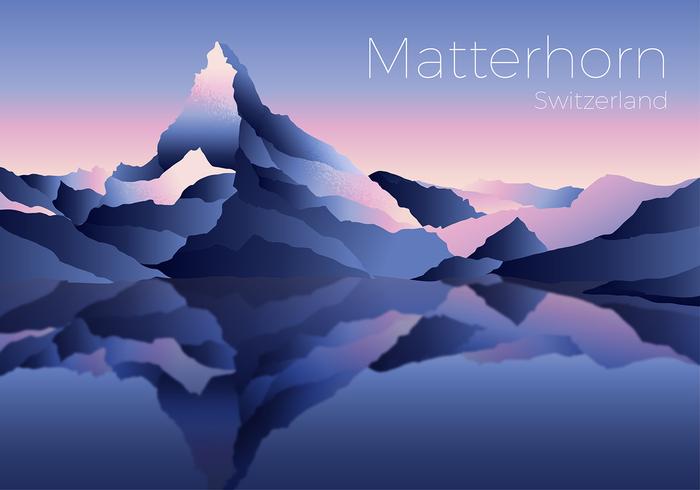 Matterhorn Landskap Gratis Vector