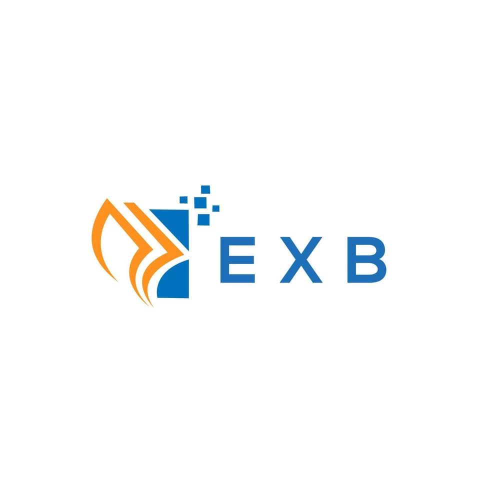 Exb-Kreditreparatur-Buchhaltungslogodesign auf weißem Hintergrund. exb kreative initialen wachstumsdiagramm brief logo konzept. Exb Business Finance Logo-Design. vektor