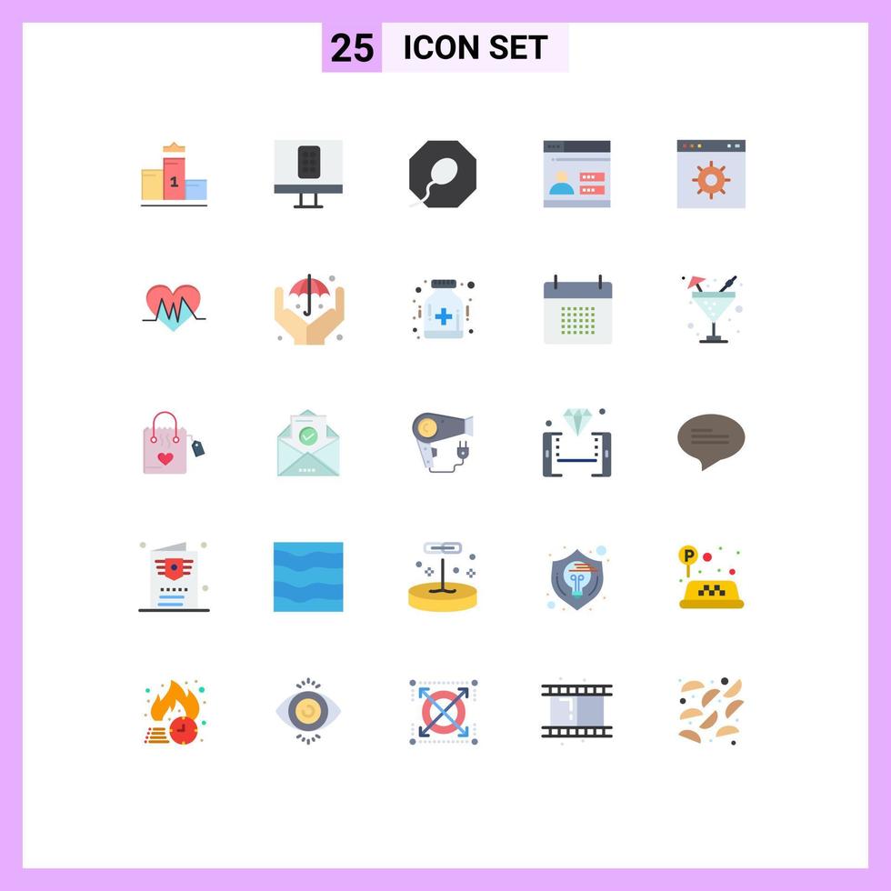 Stock Vector Icon Pack mit 25 Zeilenzeichen und Symbolen für medizinische Webseiten Spermien Internetsicherheit editierbare Vektordesign-Elemente