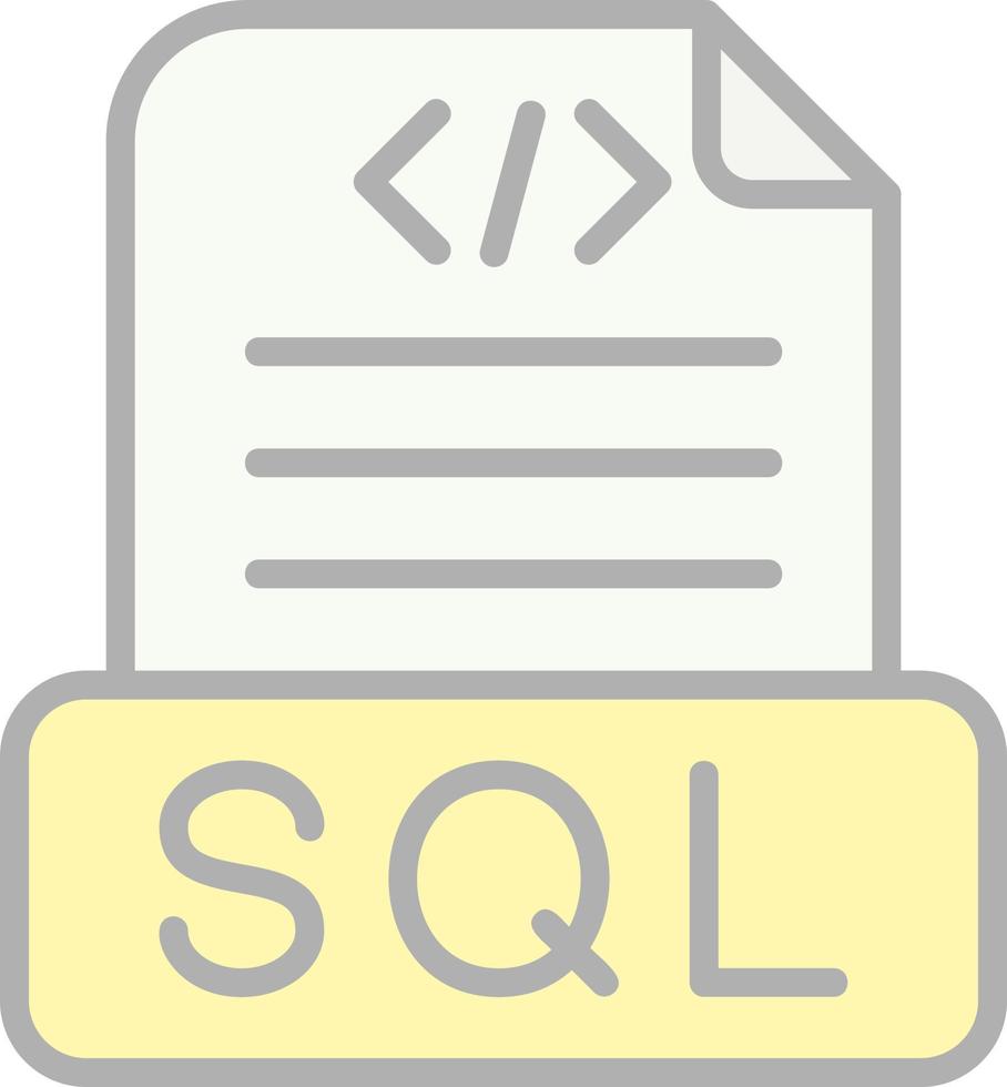 SQL-Datei-Vektor-Icon-Design vektor