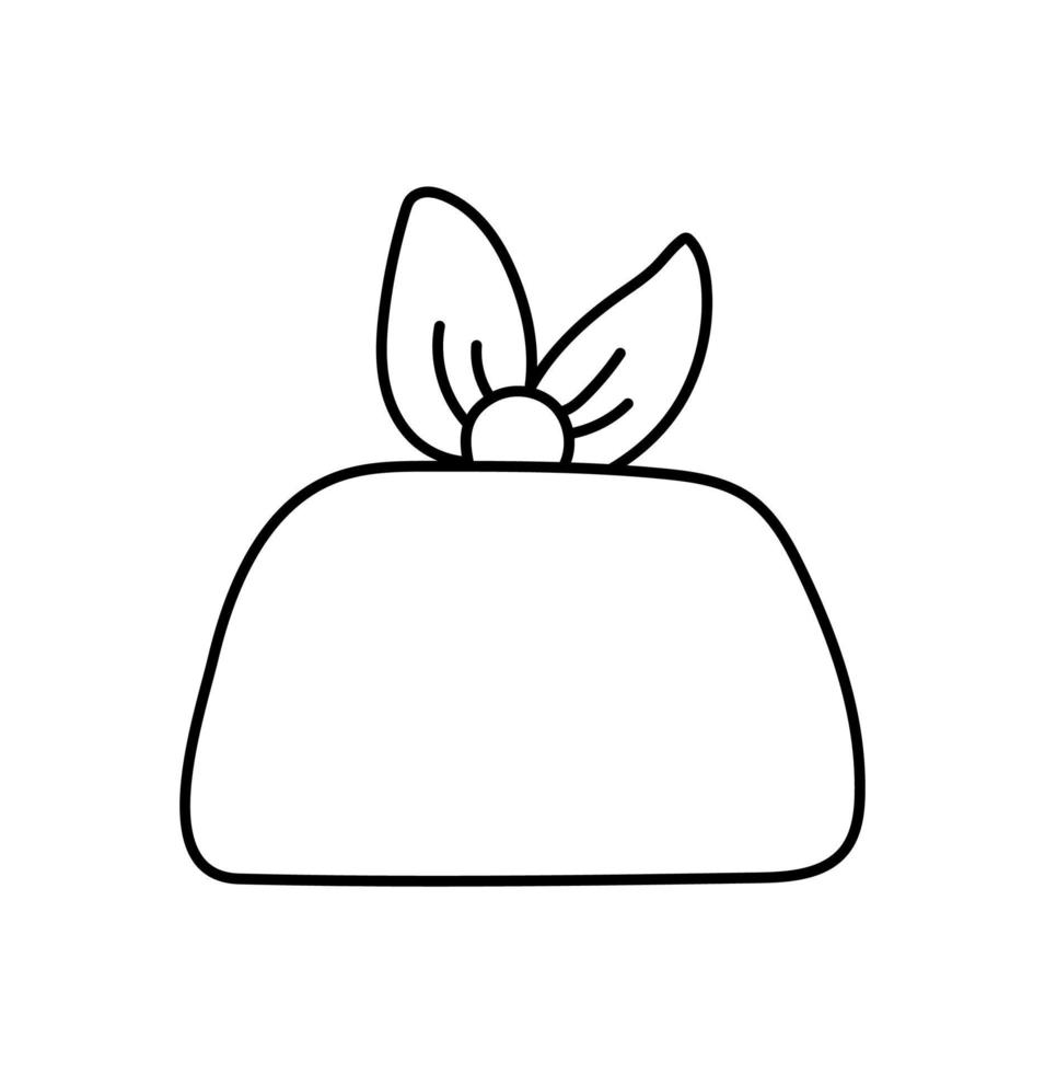 linje koreanska traditionell ny år eller seollal förmögenhet furoshiki omslag gåvor ikon. konst vektor illustration för lunar hälsning kort, inbjudan
