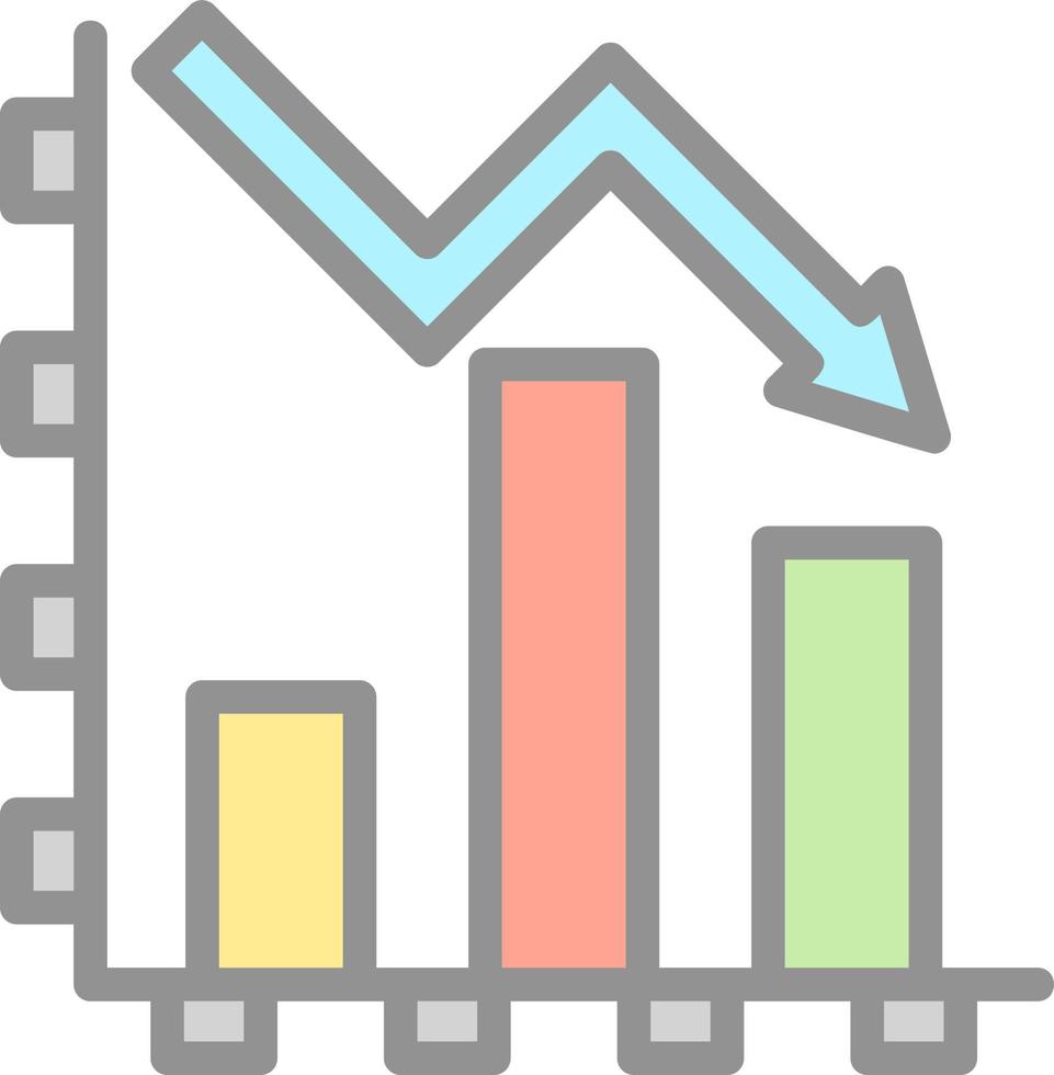 Diagramm-Vektor-Icon-Design ablehnen vektor