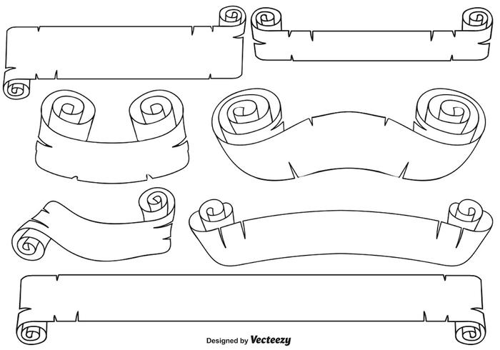 Vector Line Stil Alte Bänder Banner