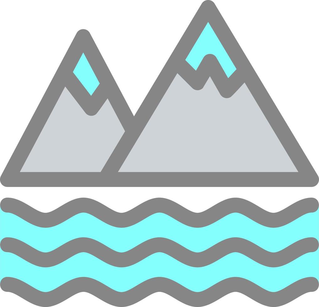 Glyphen-Symbol für Buchtlandschaft vektor