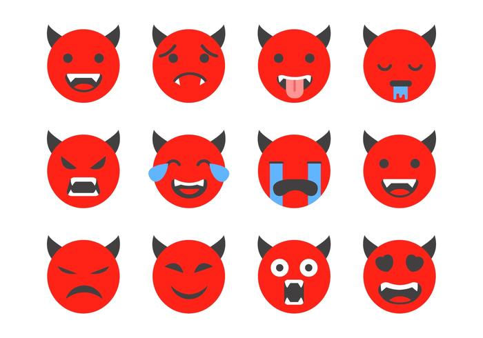 Freier Teufel Emoticon Vektor