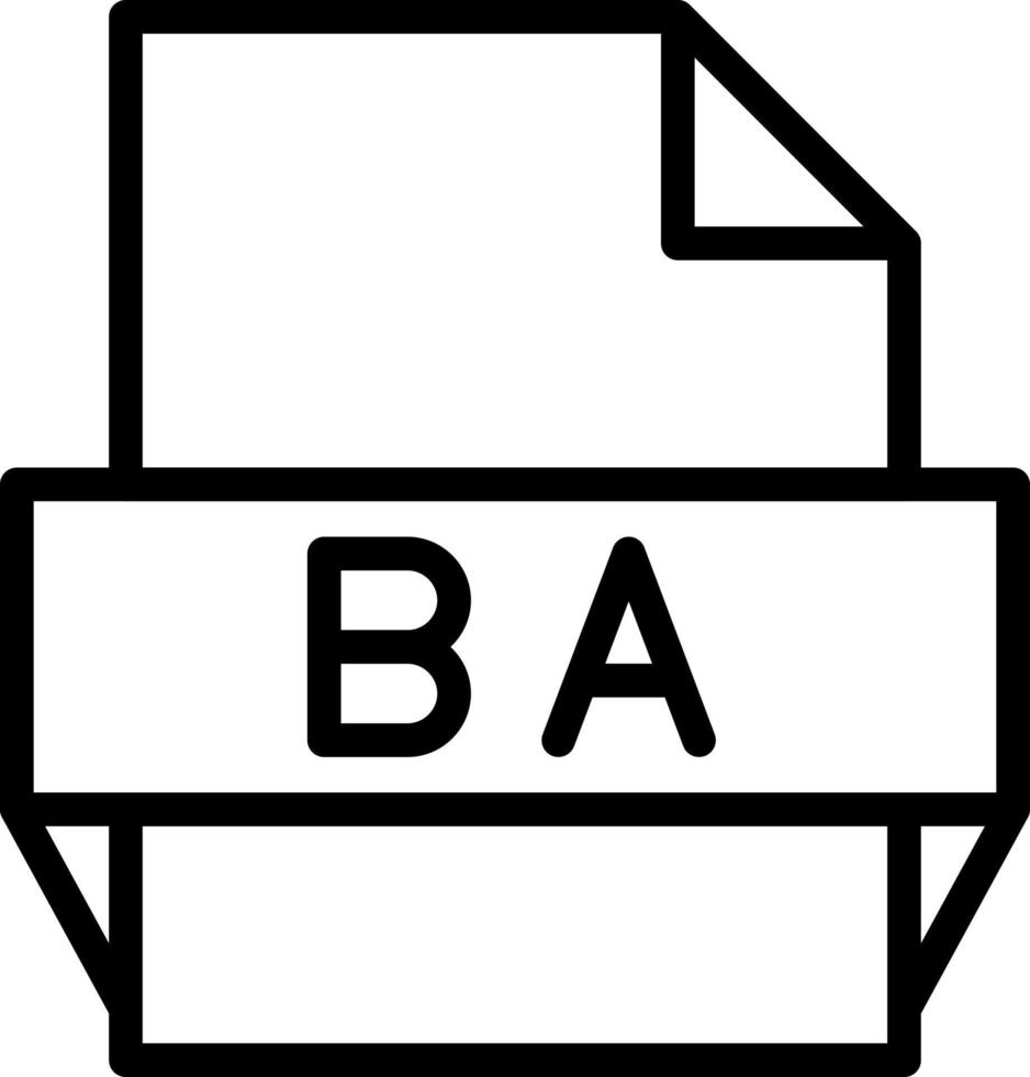 ba-Dateiformat-Symbol vektor