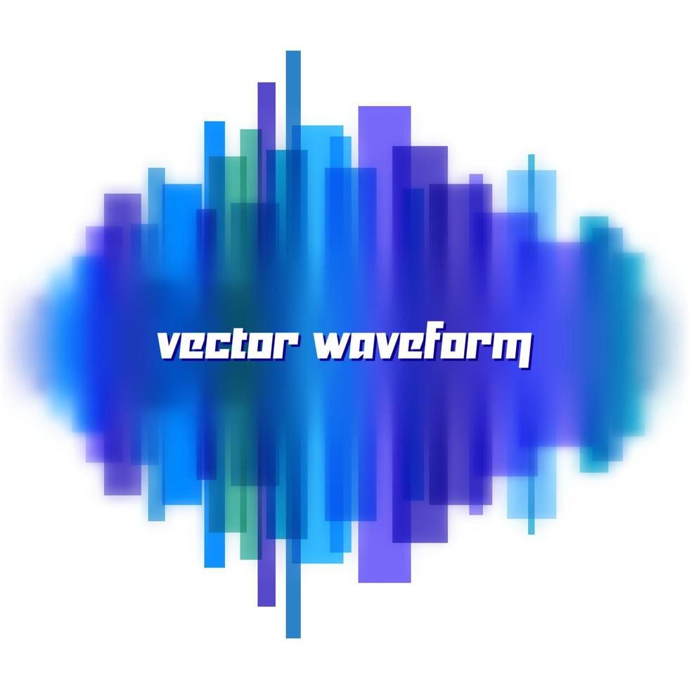 verschwommene Vektorwellenform aus transparenten blauen Linien vektor