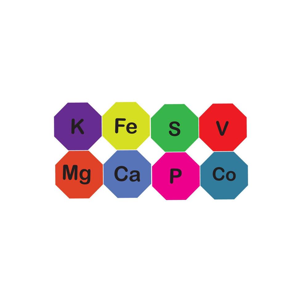 mineraler mikroelement och makro element, användbar för mänsklig hälsa. grundläggande av friska äter och friska livsstilar. vektor