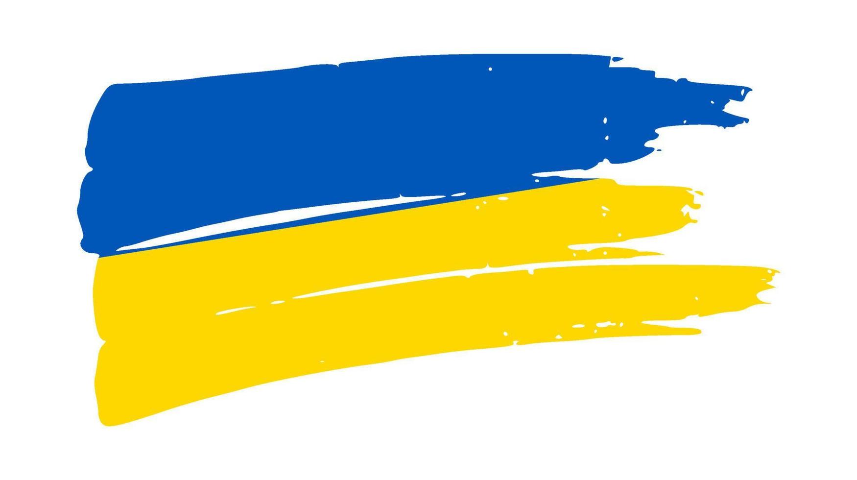 ukrainska nationell flagga i grunge stil. målad med en borsta stroke flagga av ukraina. vektor illustration