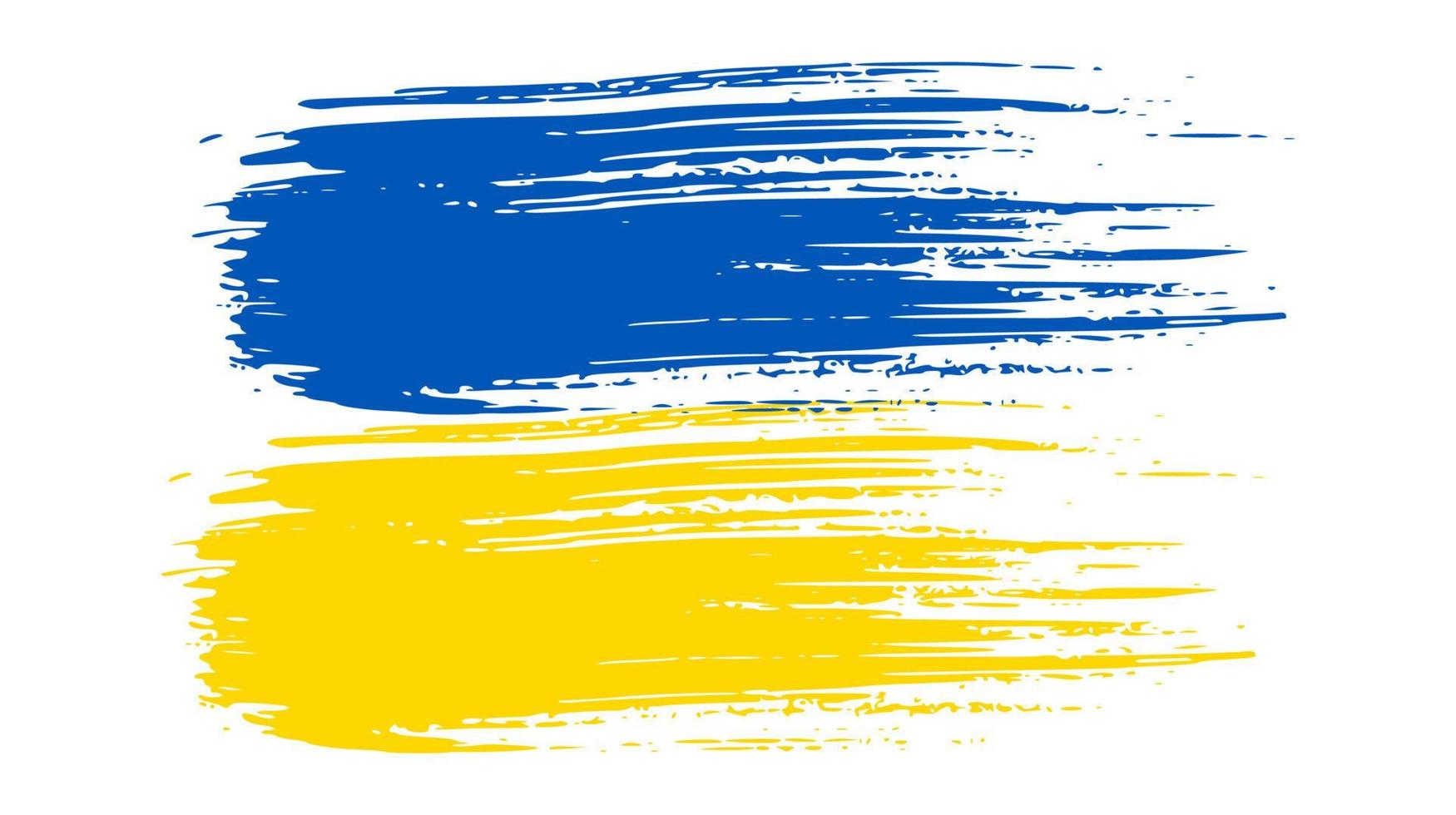 ukrainische Nationalflagge im Grunge-Stil. gemalt mit einem pinselstrich flagge der ukraine. Vektor-Illustration vektor
