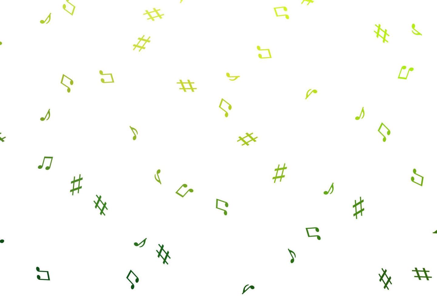 hellgrüne Vektortextur mit Musiknoten. vektor