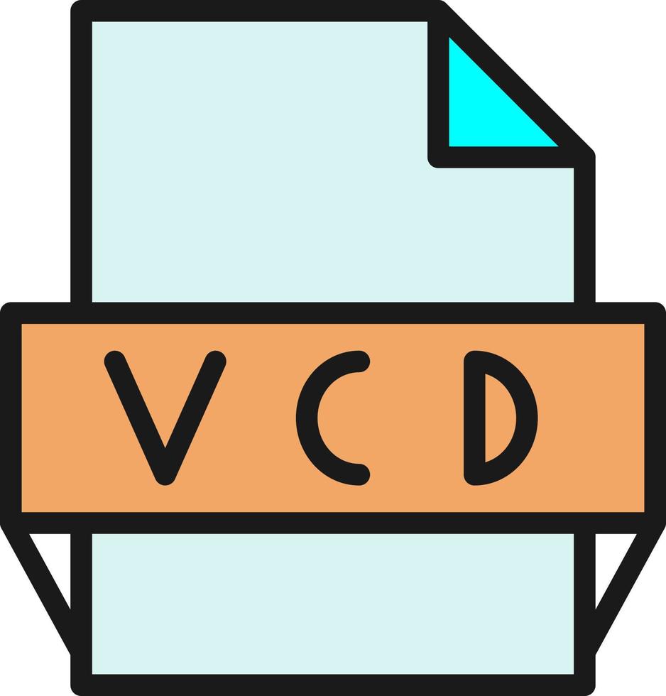 vcd fil formatera ikon vektor