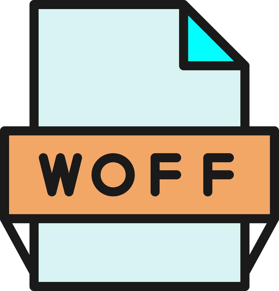woff fil formatera ikon vektor