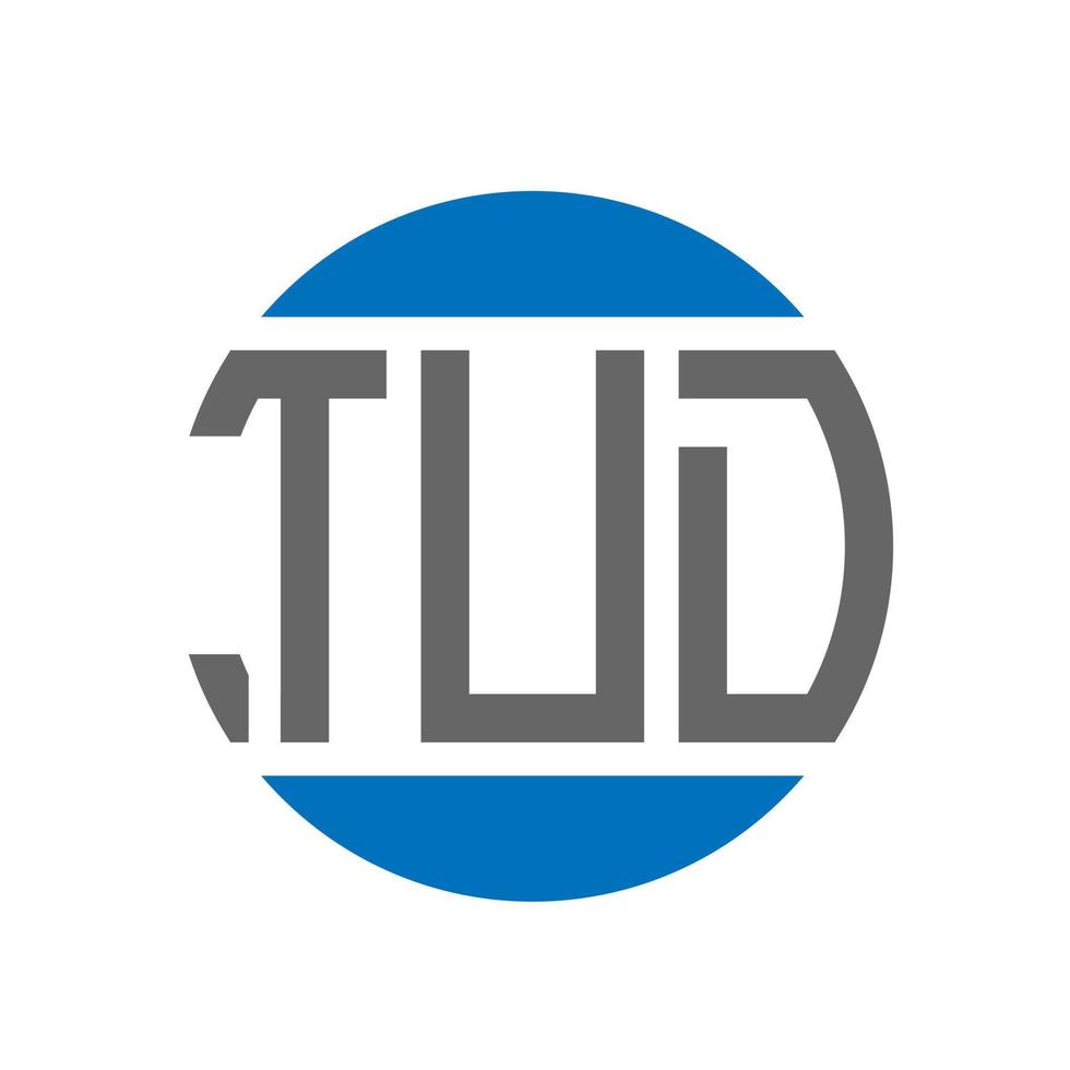 Tud-Brief-Logo-Design auf weißem Hintergrund. tud kreative Initialen Kreis Logo-Konzept. Tud-Buchstaben-Design. vektor