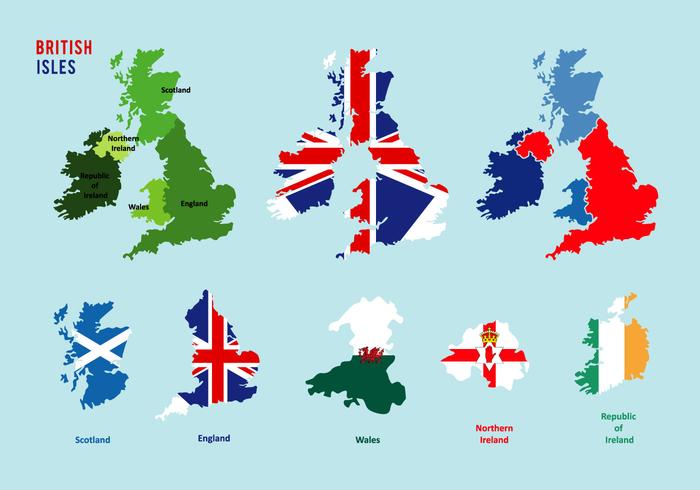 Britische Inseln Karten Vektor