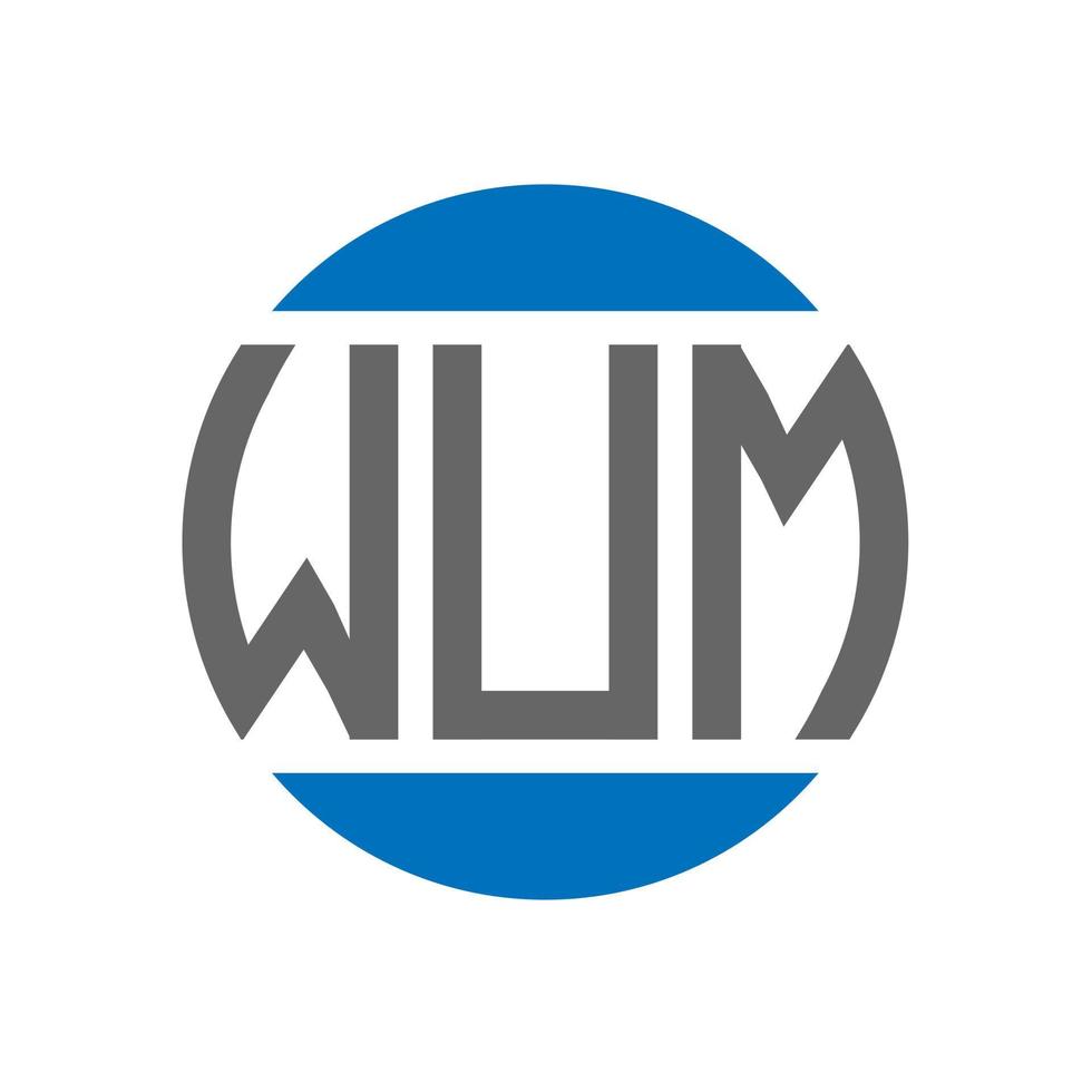 WUM-Brief-Logo-Design auf weißem Hintergrund. wum kreative Initialen Kreis Logo-Konzept. Wum-Brief-Design. vektor