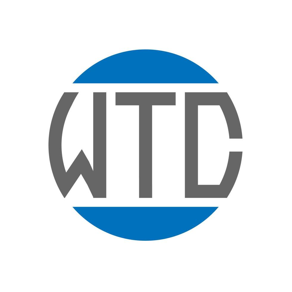 wtc-Brief-Logo-Design auf weißem Hintergrund. wtc creative initials circle logo-konzept. wtc Briefgestaltung. vektor
