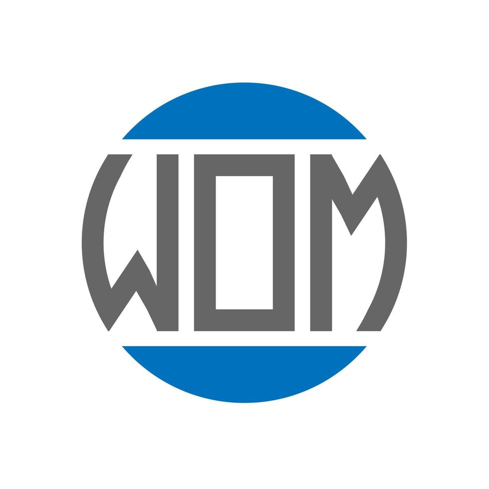 wom Brief Logo Design auf weißem Hintergrund. Wom kreative Initialen Kreis Logo-Konzept. Frau Briefgestaltung. vektor