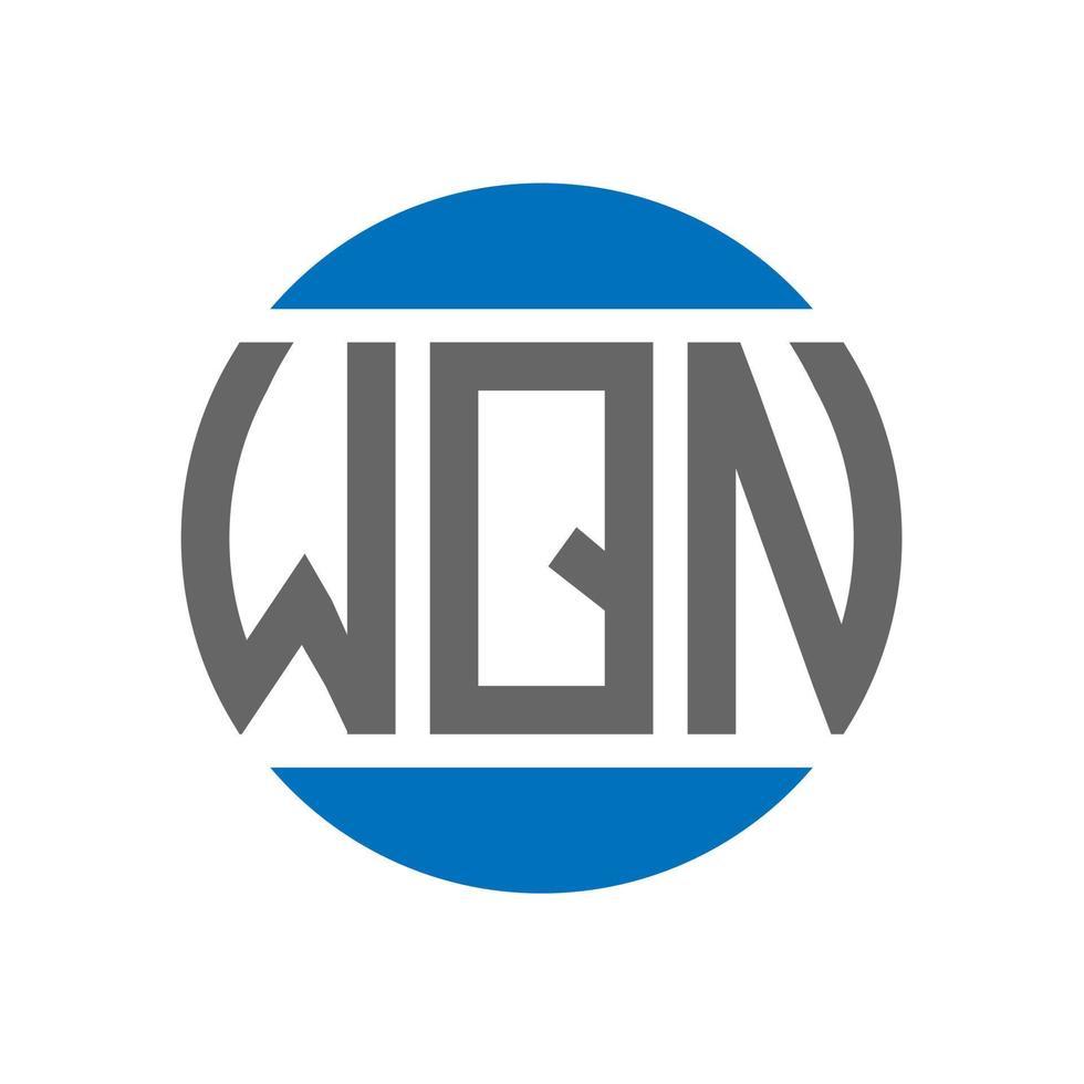 wqn-Brief-Logo-Design auf weißem Hintergrund. wqn kreative Initialen Kreis Logo-Konzept. wqn Briefgestaltung. vektor