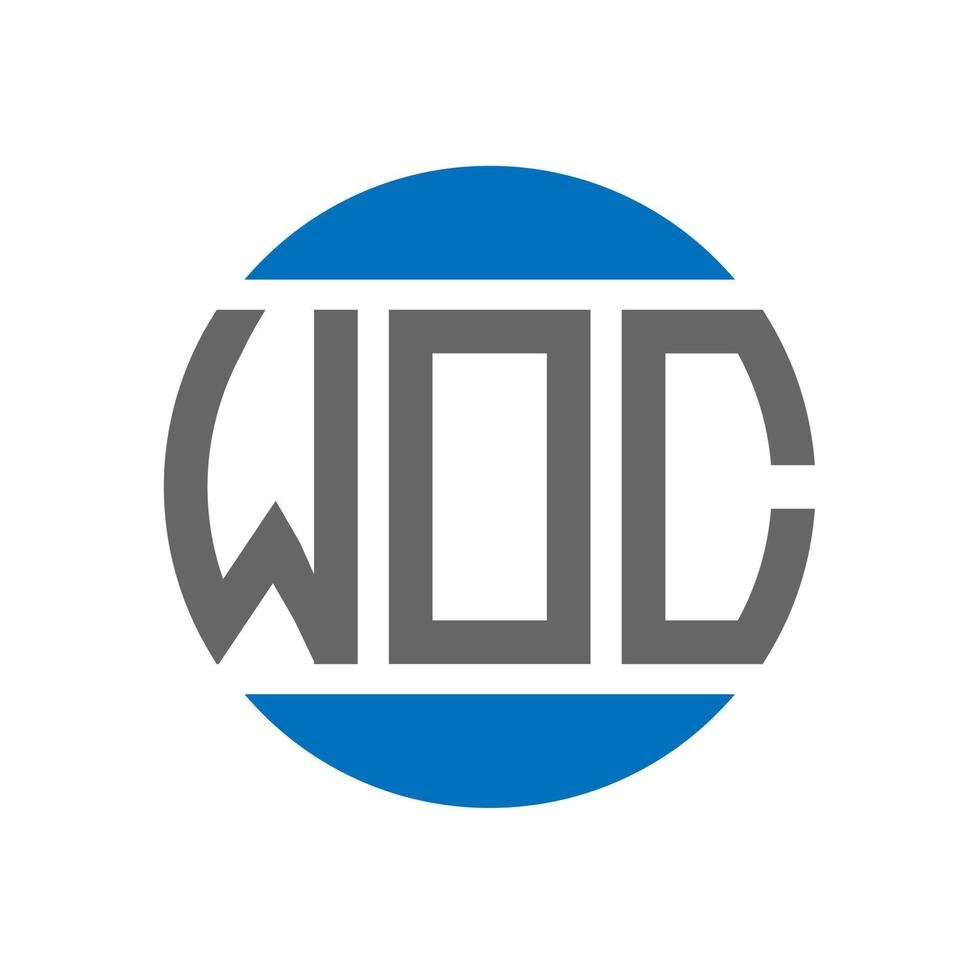 woc-Brief-Logo-Design auf weißem Hintergrund. Woc kreative Initialen Kreis Logo-Konzept. Woc-Briefgestaltung. vektor