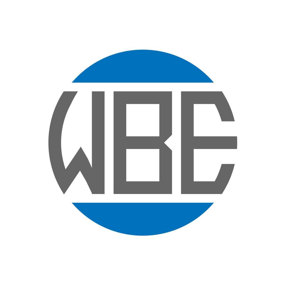 wb-Brief-Logo-Design auf weißem Hintergrund. wbe kreative Initialen Kreis Logo-Konzept. wbe Briefgestaltung. vektor