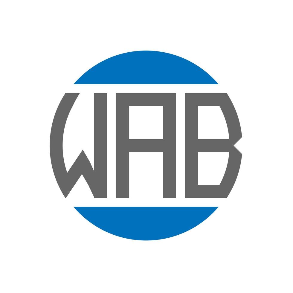 Wab-Brief-Logo-Design auf weißem Hintergrund. wab kreative Initialen Kreis Logo-Konzept. Wab-Buchstaben-Design. vektor