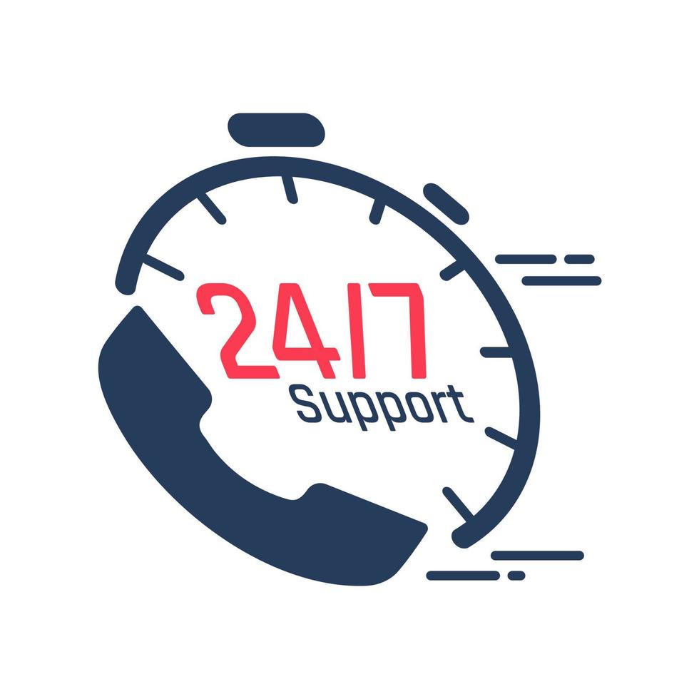 24-Stunden-Service-Symbol. Sprechblasen. telefonische Beratung bei Kundenproblemen. vektor