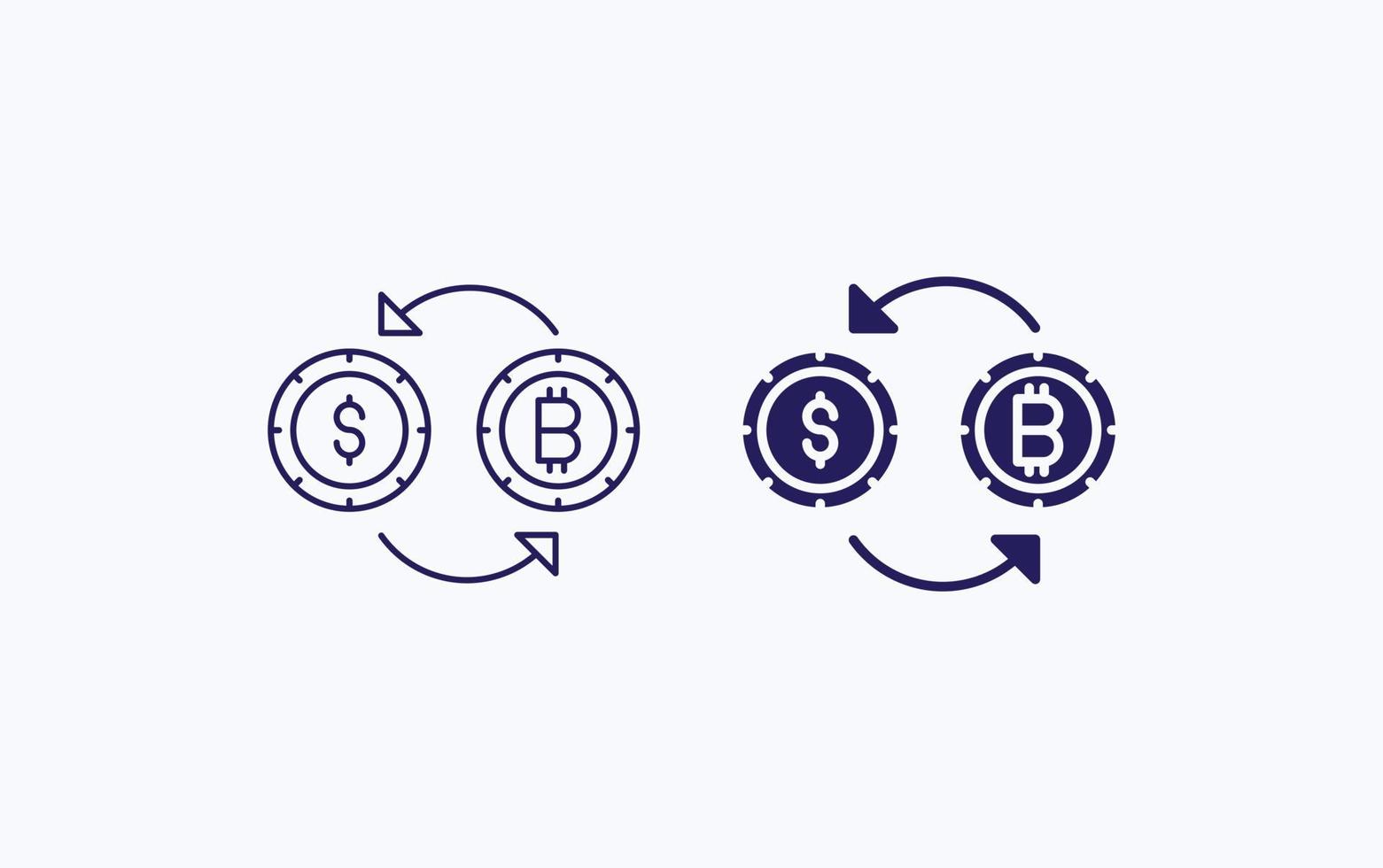 dollar till bitcoin utbyta illustration ikon vektor