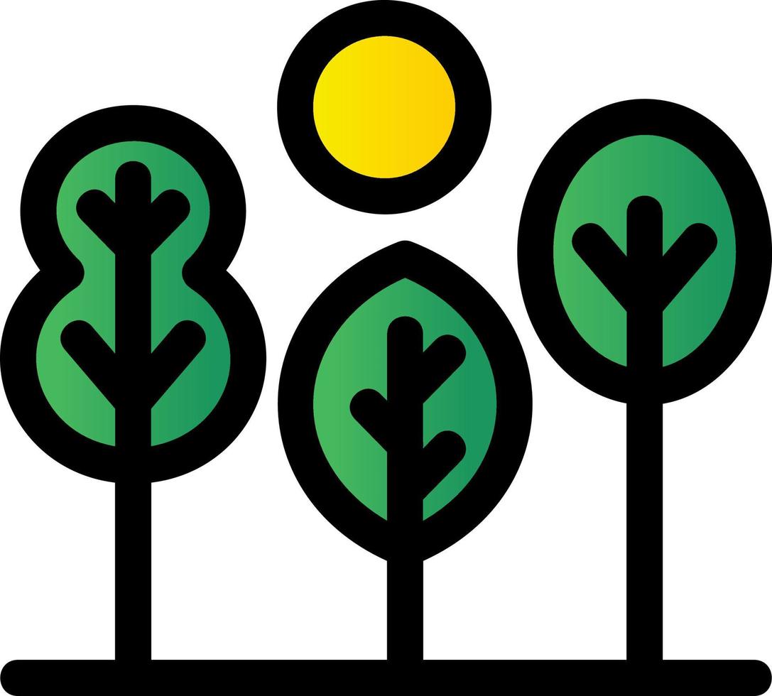 Baumlandschafts-Glyphe-Symbol vektor