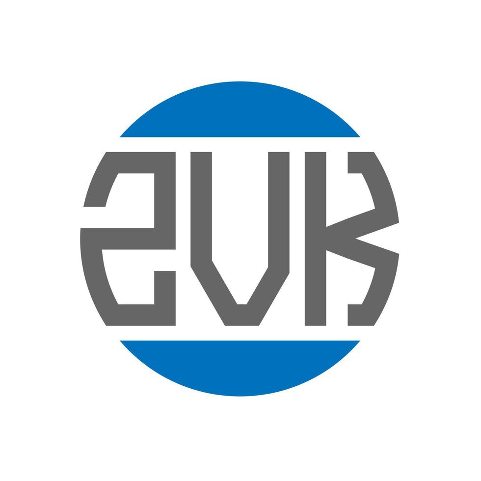 zvk-Brief-Logo-Design auf weißem Hintergrund. zvk kreative Initialen Kreis Logo-Konzept. zvk Briefgestaltung. vektor