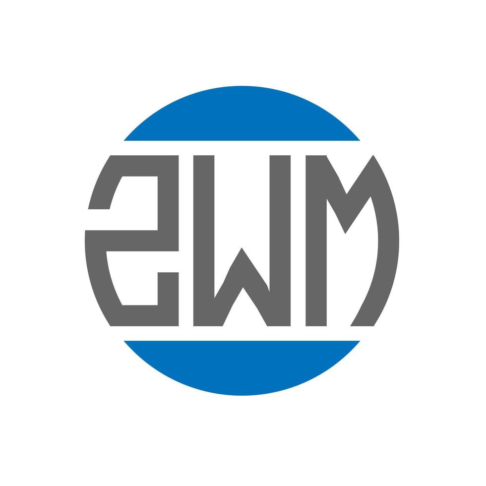 zwm-Brief-Logo-Design auf weißem Hintergrund. zwm kreative Initialen Kreis Logo-Konzept. zwm Briefgestaltung. vektor