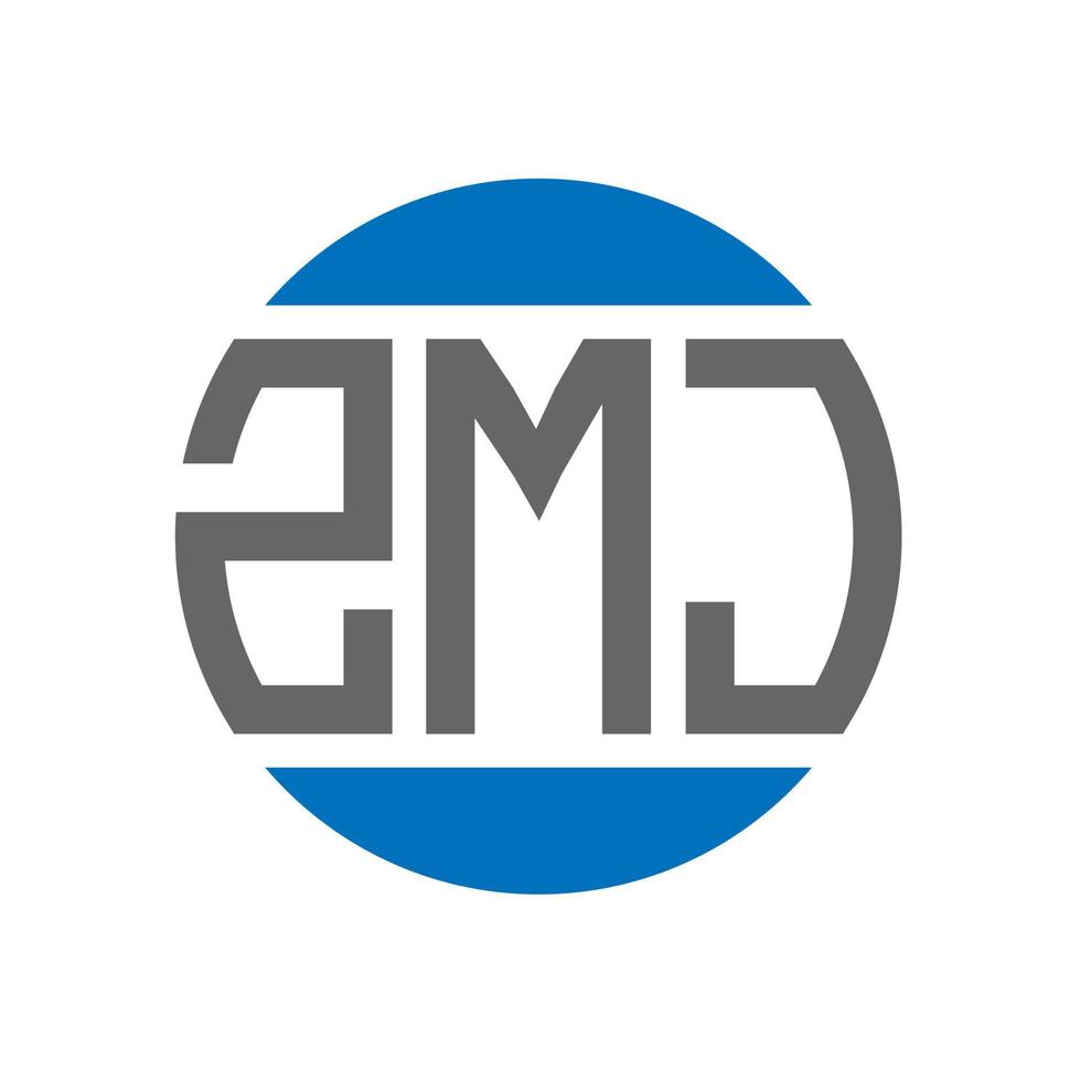 zmj-Buchstaben-Logo-Design auf weißem Hintergrund. zmj kreative initialen kreis logokonzept. zmj Briefgestaltung. vektor