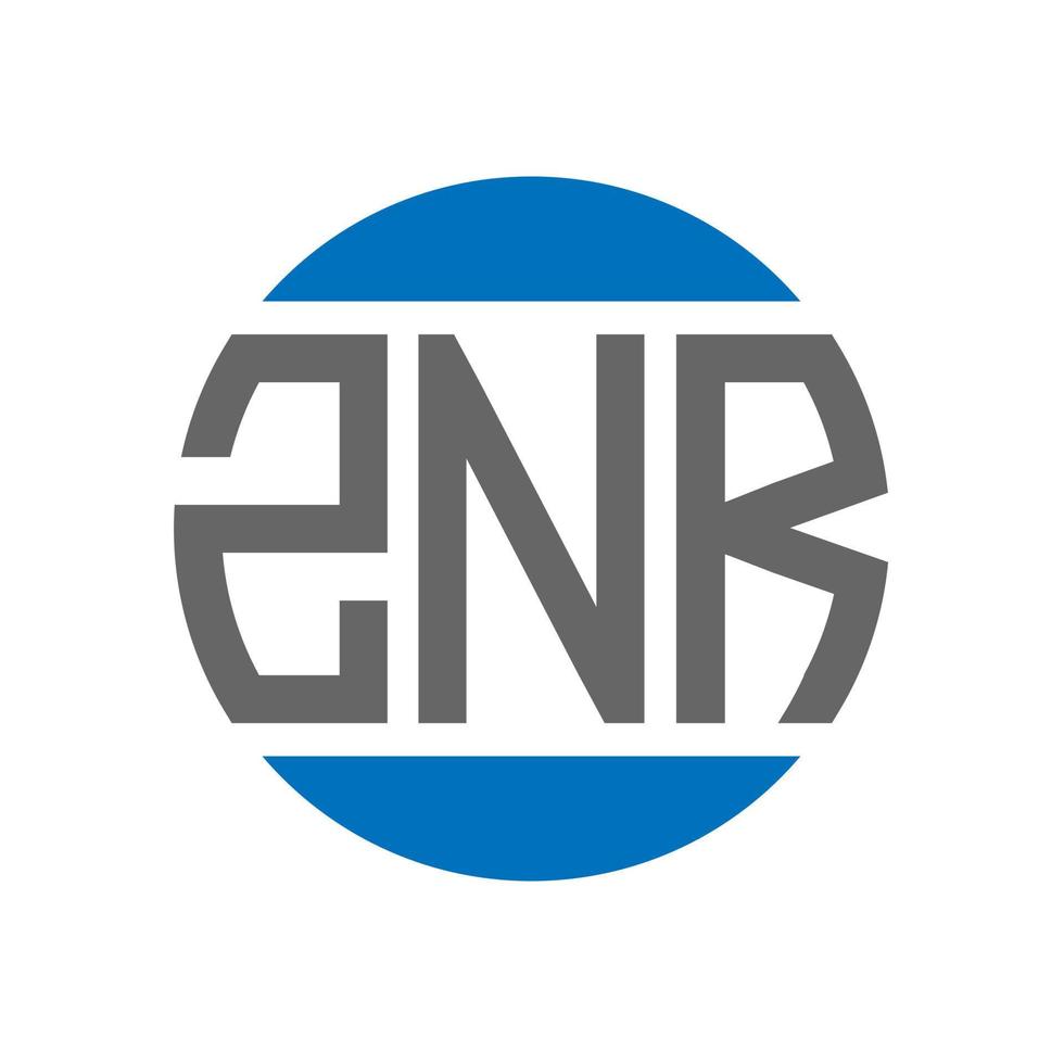 znr-Brief-Logo-Design auf weißem Hintergrund. znr kreative initialen kreis logokonzept. znr Briefgestaltung. vektor