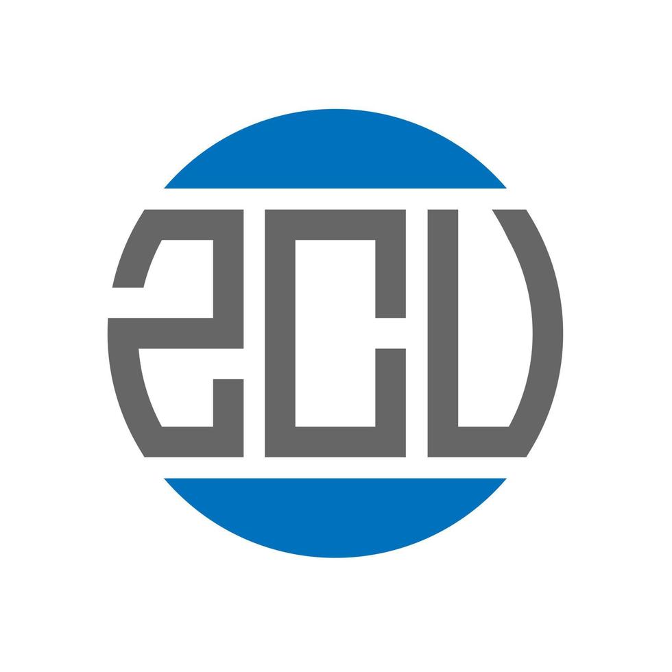 zcu-Brief-Logo-Design auf weißem Hintergrund. zcu kreative Initialen Kreis Logo-Konzept. zcu Briefgestaltung. vektor