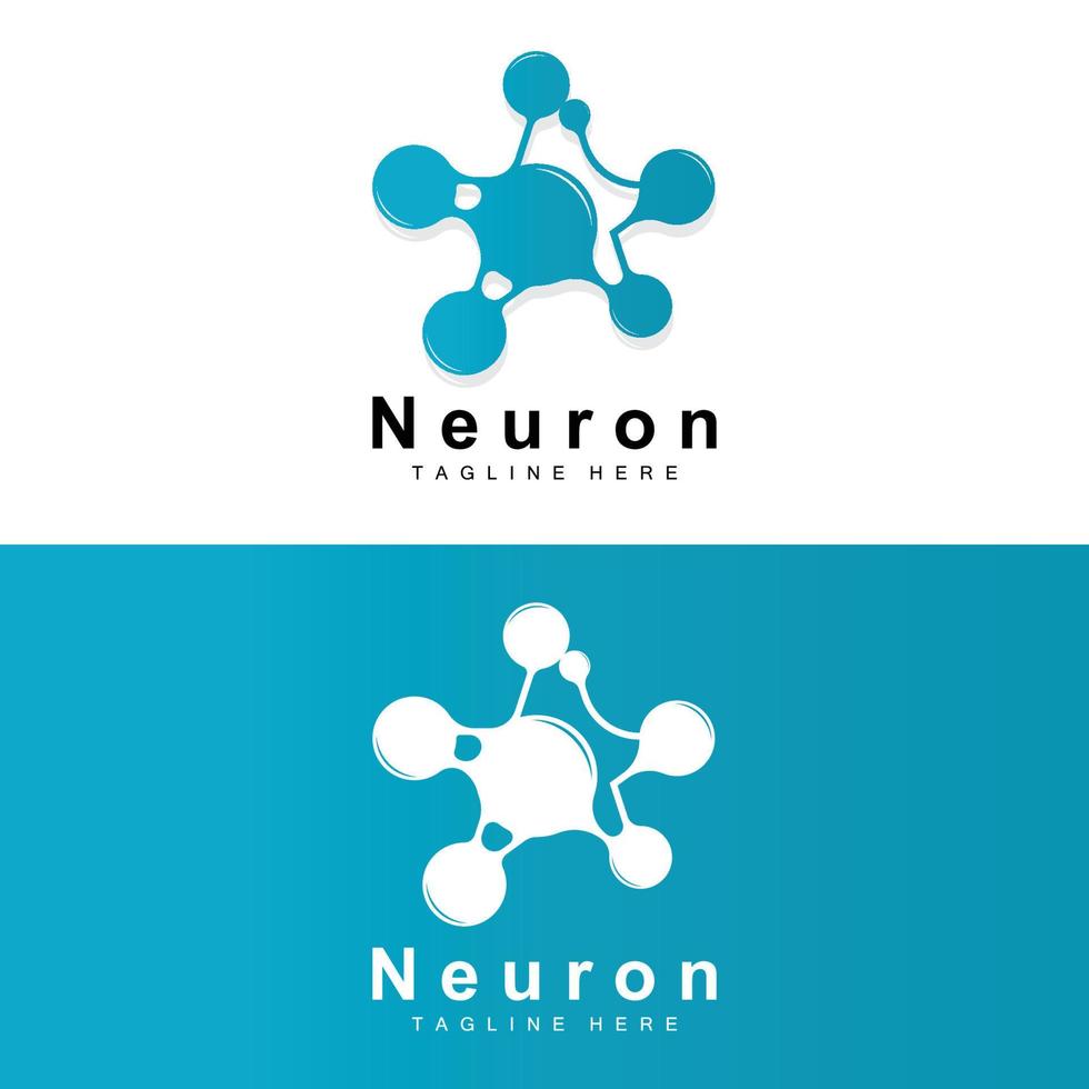 neuron logo design vektor nervenzelle illustration molekulare dna gesundheitsmarke