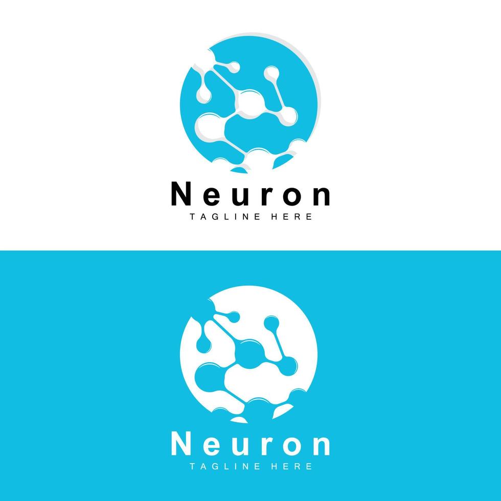 neuron logo design vektor nervenzelle illustration molekulare dna gesundheitsmarke