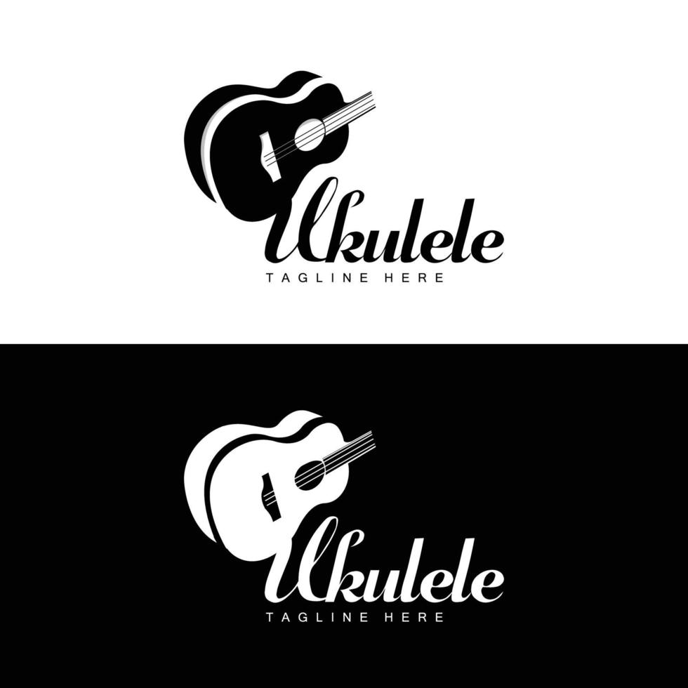 minimalistisches ukulele-musiklogodesign, ukulele-gitarrenvektor. Ukulele-Logo-Design vektor