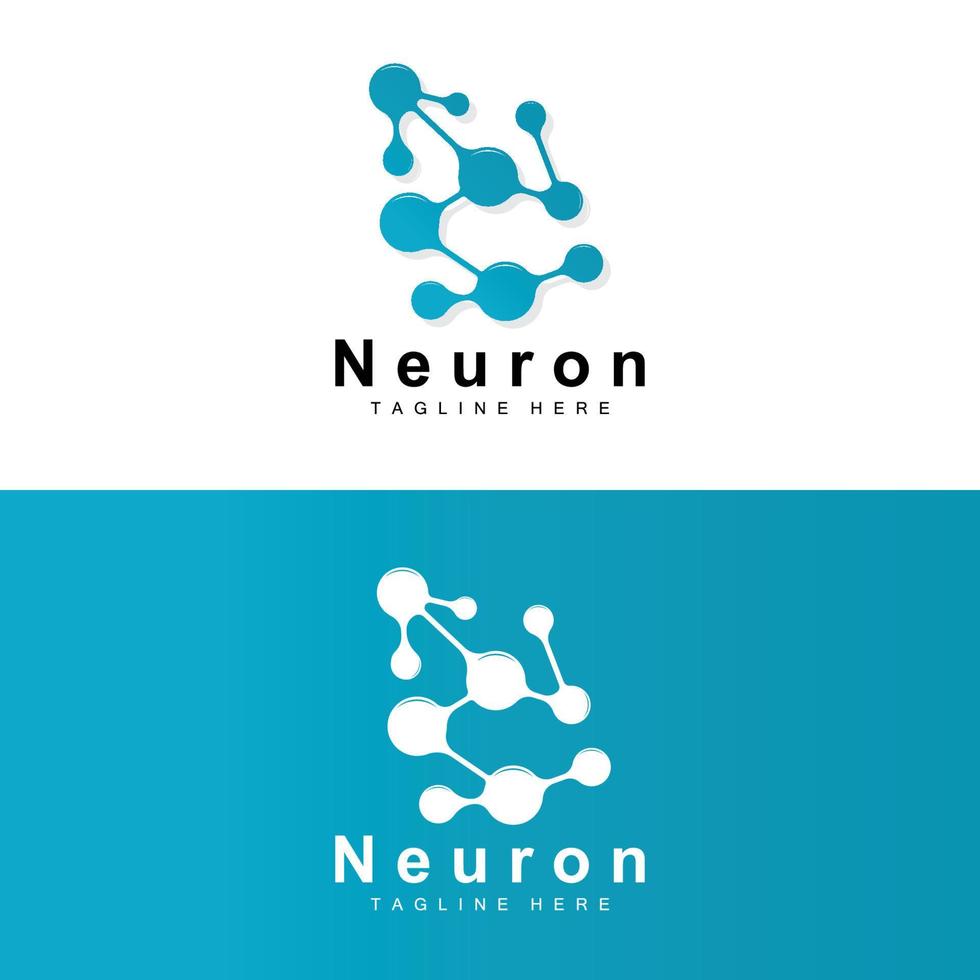 neuron logo design vektor nervenzelle illustration molekulare dna gesundheitsmarke