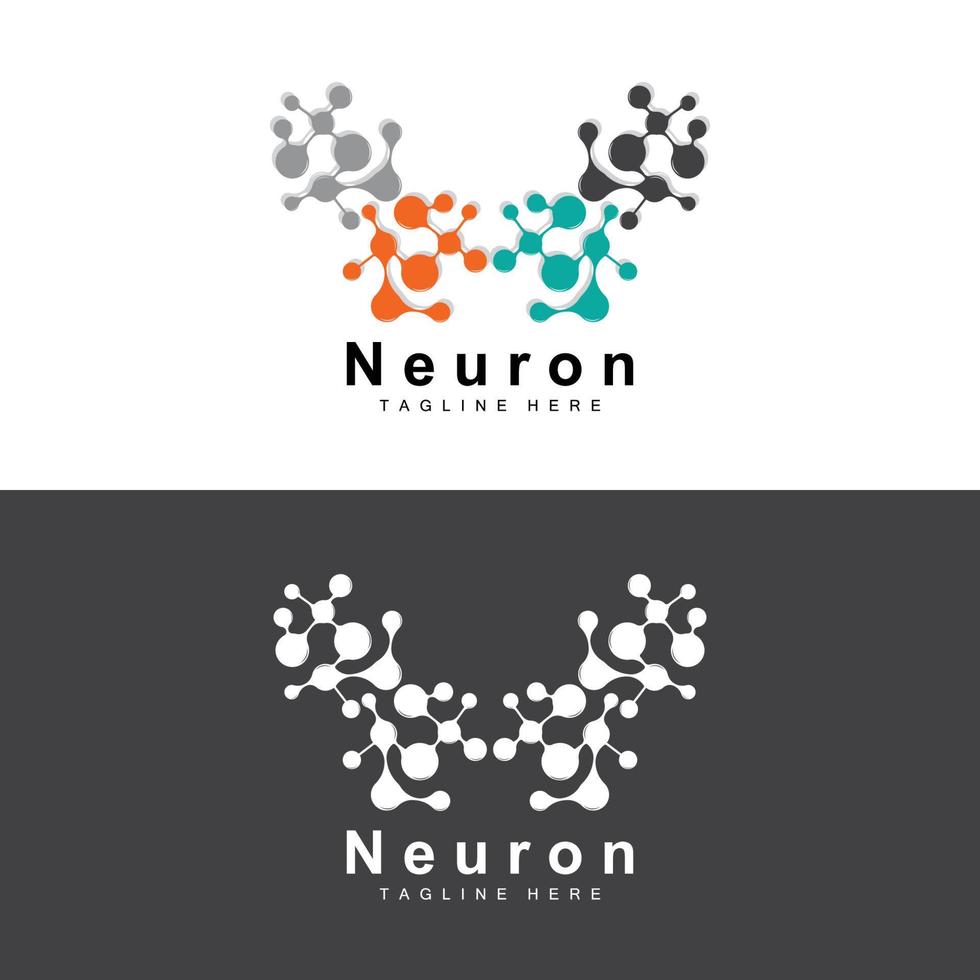 neuron logo design vektor nervenzelle illustration molekulare dna gesundheitsmarke