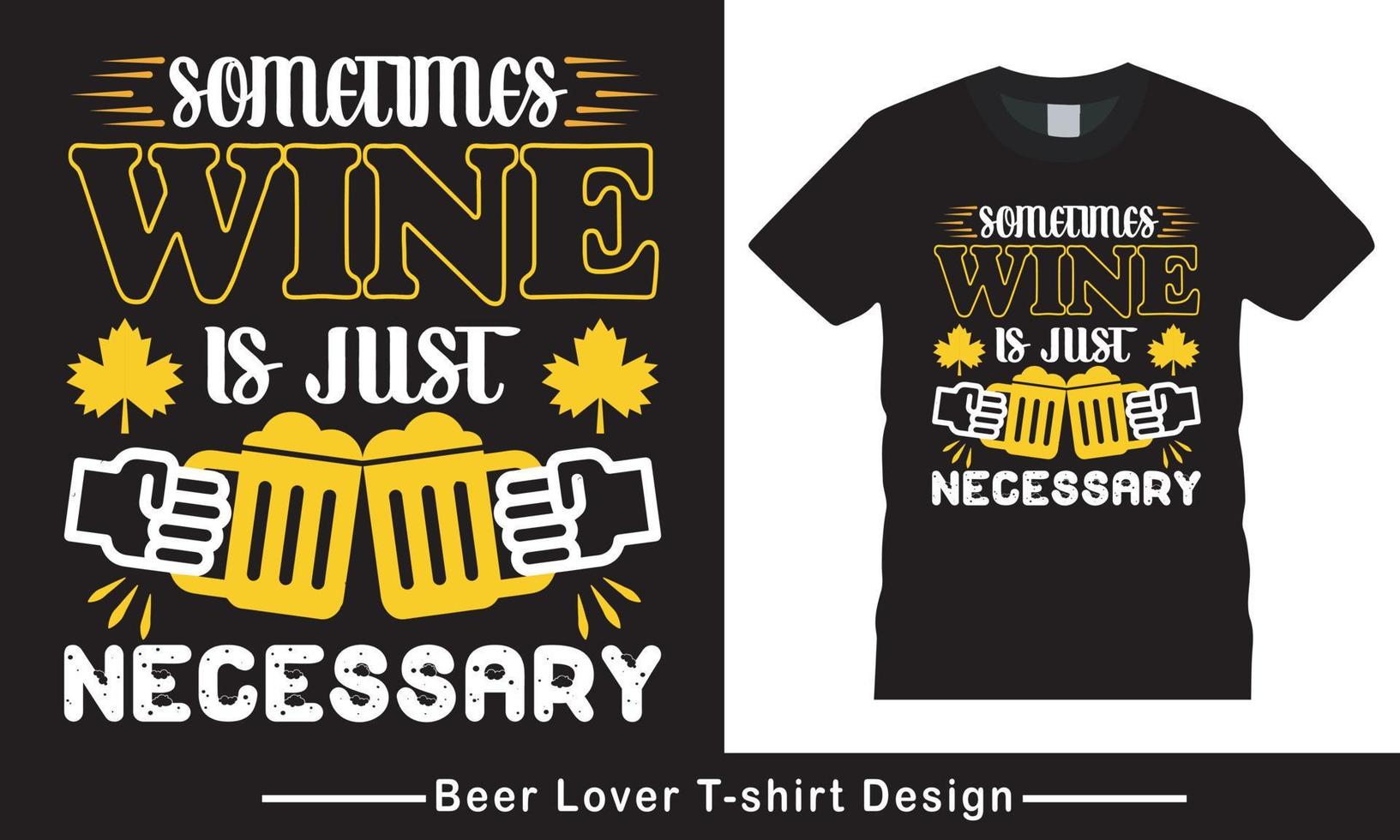 Biergestaltungselemente, Bierliebhaber lustiger Typografie-Vektor-T-Shirt-Design-freier Vektor