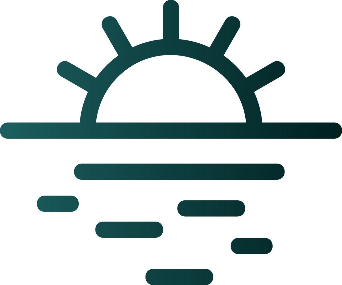 Glyphen-Symbol für die Sonnenaufgangslandschaft vektor