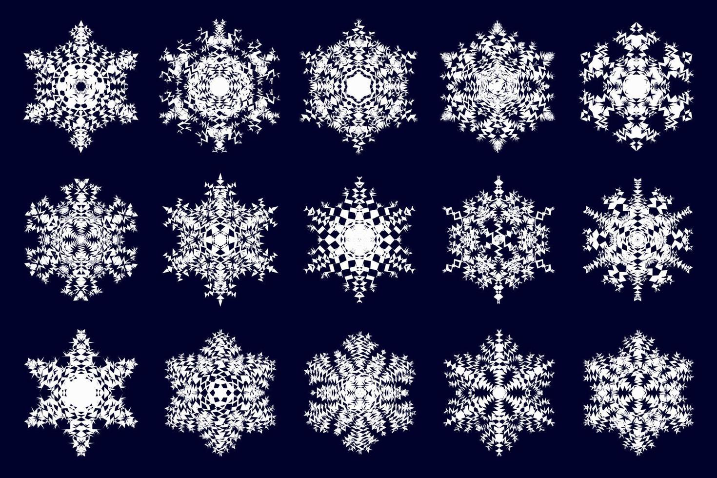 abstrakt snöflingor isolerat på mörk bakgrund. snö flaga samling för din design projekt. vektor