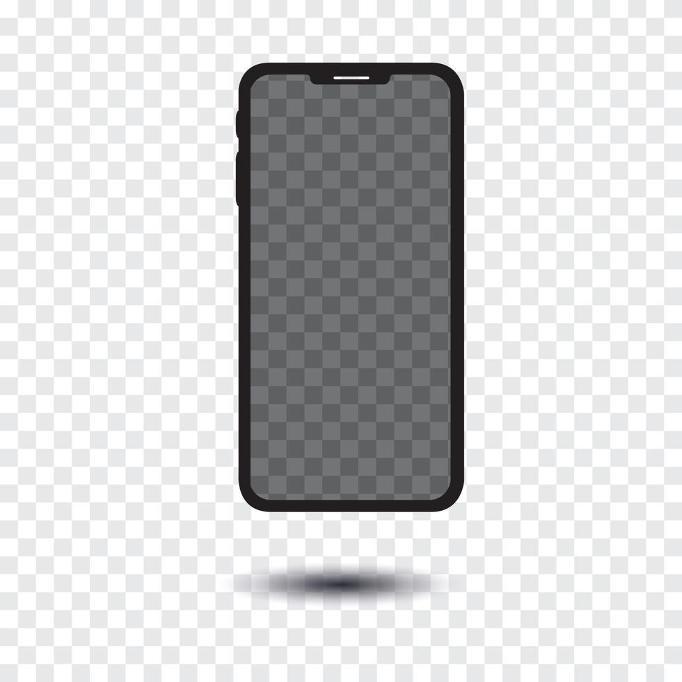 modell-smartphone mit schatten isoliertem hintergrund png sowohl hintergrund als auch bildschirm. vektor