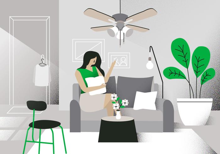 Modernes Wohnzimmer Vektor Hintergrund Illustration