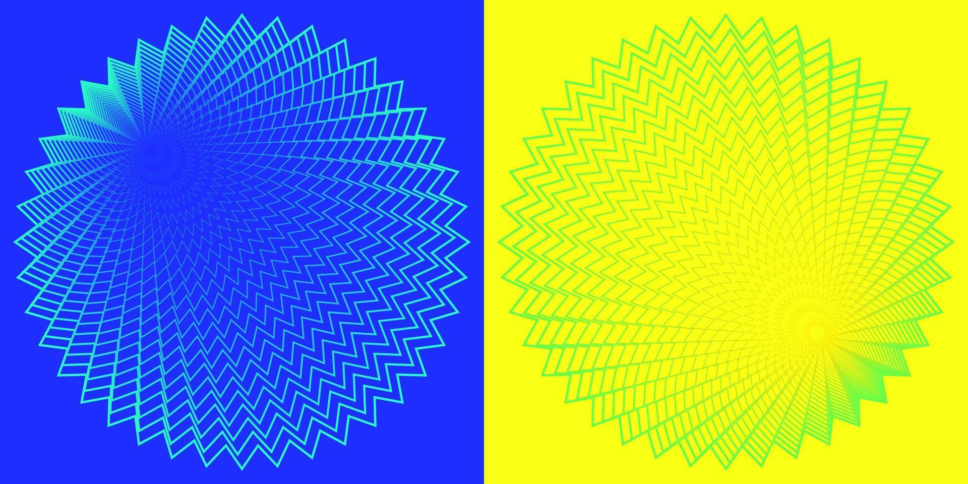 vierzig spitze Sternstreifen blau grün gelb vektor
