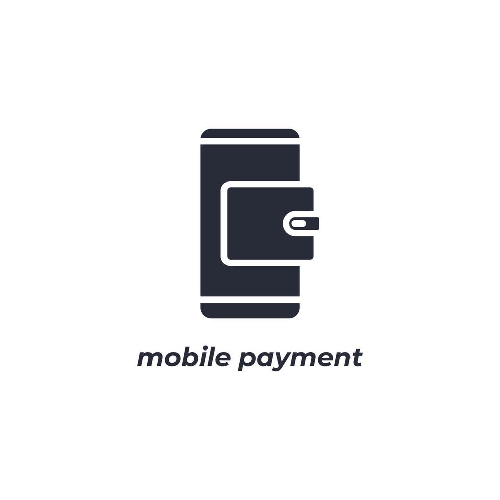 vektor tecken mobil betalning symbol är isolerat på en vit bakgrund. ikon Färg redigerbar.
