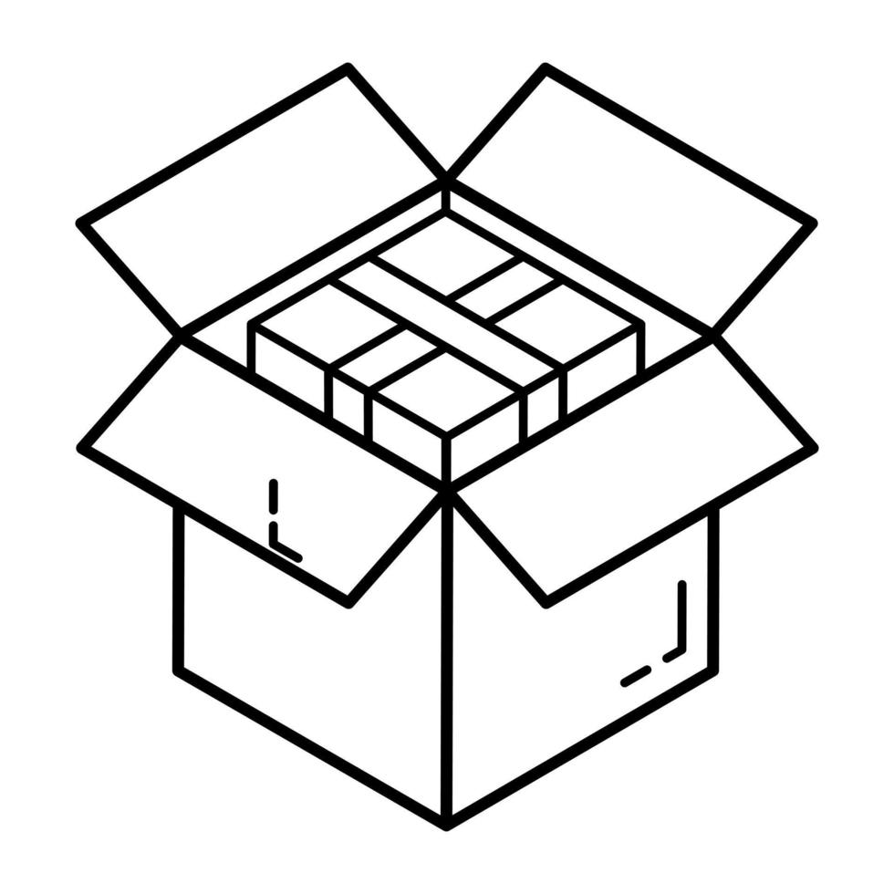 ett isometrisk ikon av leverans paket vektor