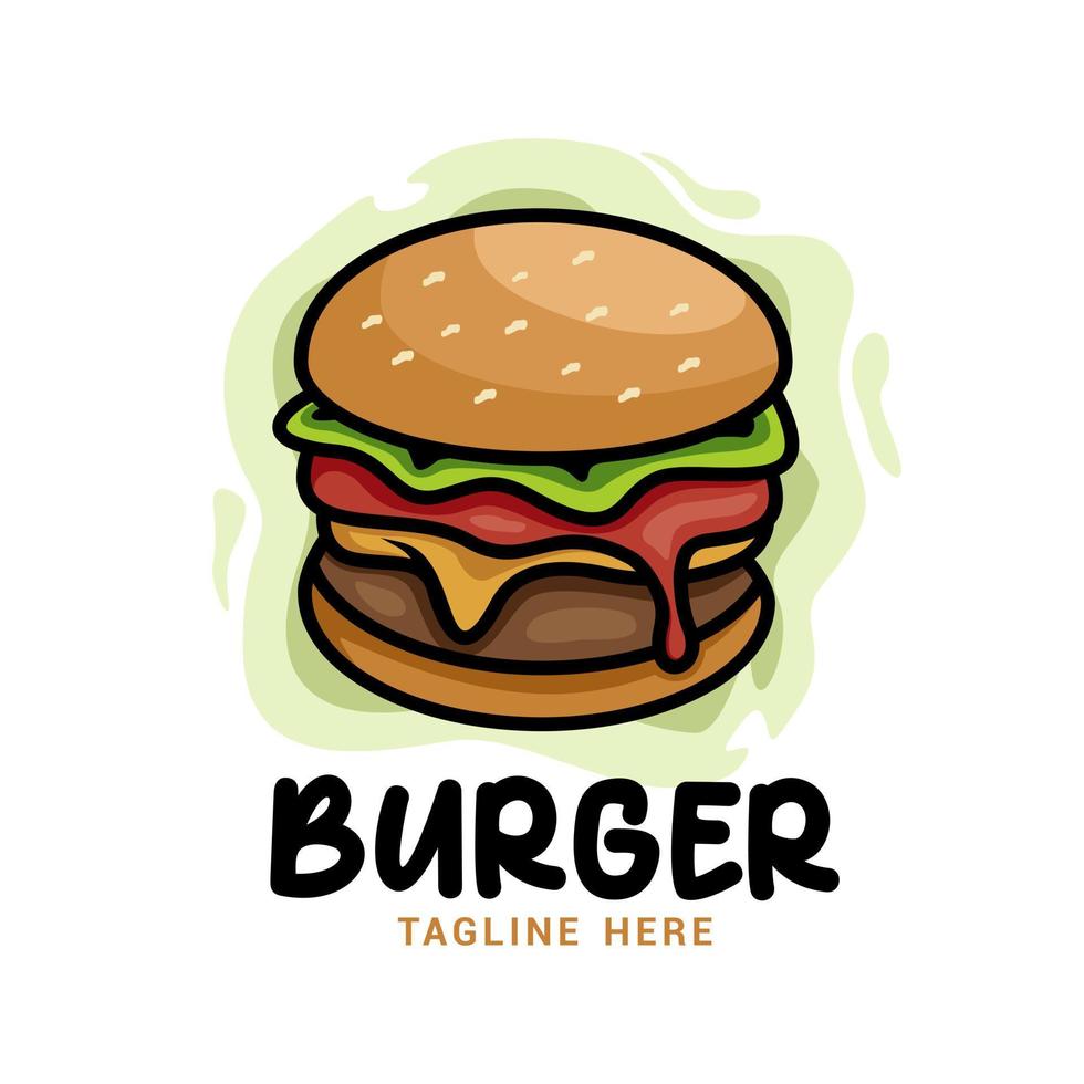 burger mat logotyp vektor mall