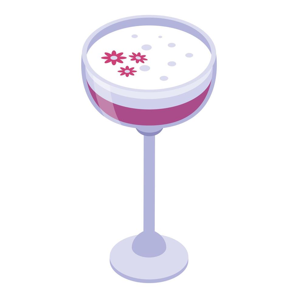 Cocktailgetränk-Symbol, isometrischer Stil vektor